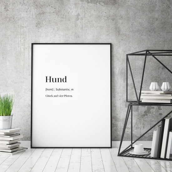 Art Print | Hund - Worterklärung Definition à la Duden