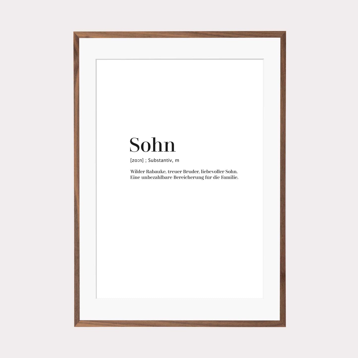 Art Print | Sohn - Worterklärung Definition à la Duden