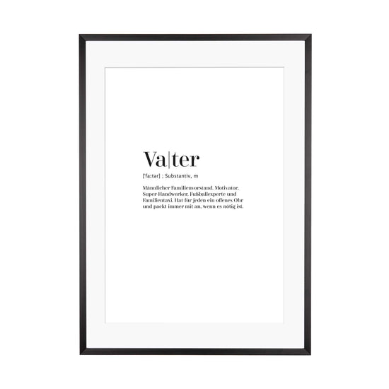 Art Print | Vater - Worterklärung Definition à la Duden