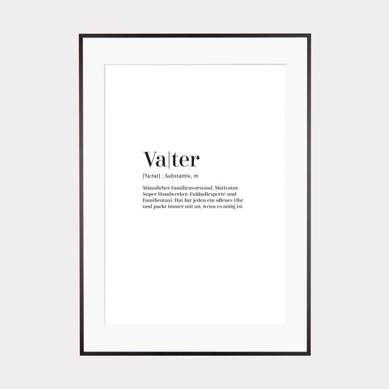 Art Print | Vater - Worterklärung Definition à la Duden