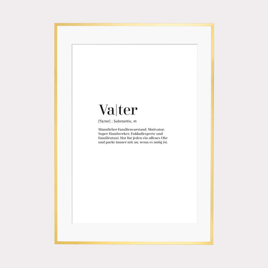 Art Print | Vater - Worterklärung Definition à la Duden