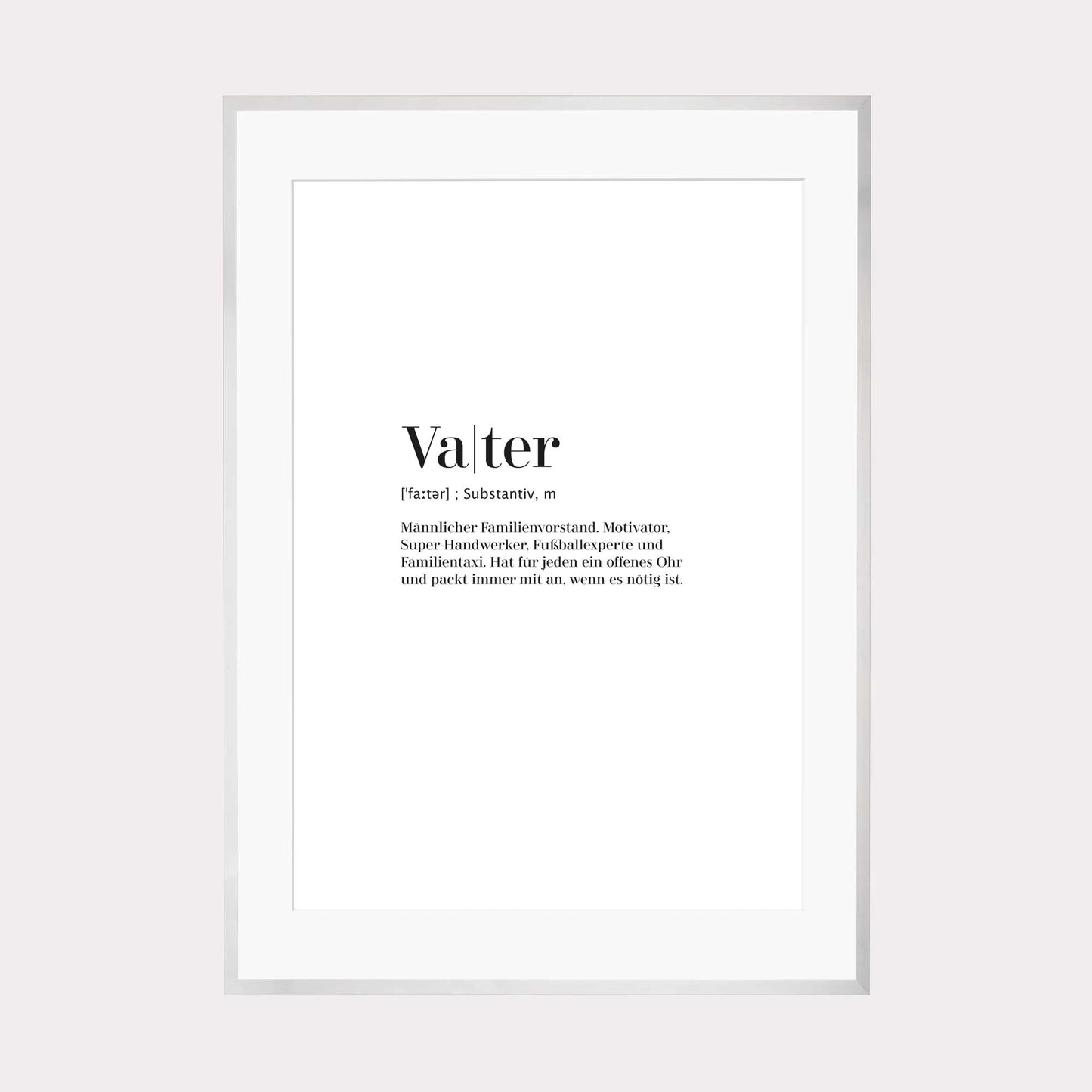 Art Print | Vater - Worterklärung Definition à la Duden