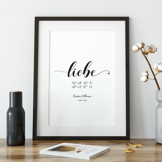 Print personalisierbar | Koordinaten Liebe