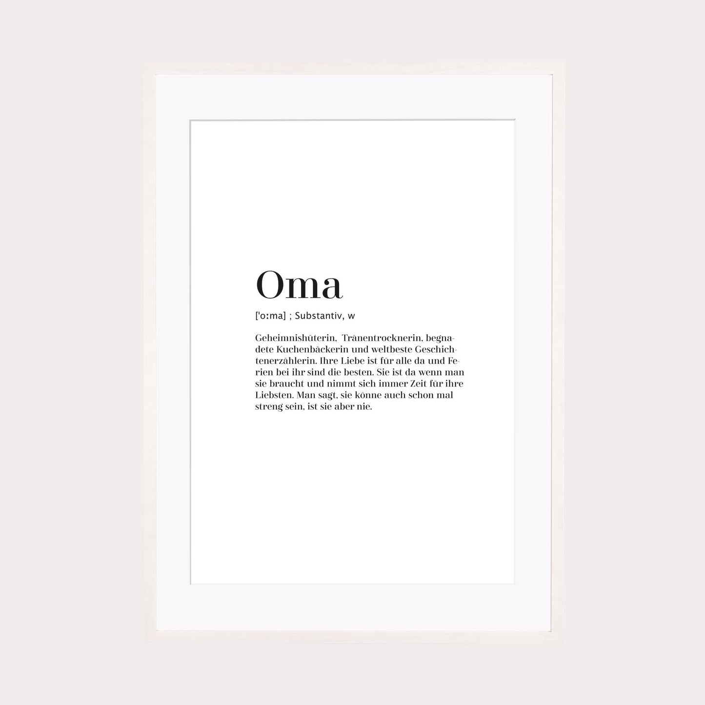 Print personalisierbar | Oma - Worterklärung Definition à la Duden