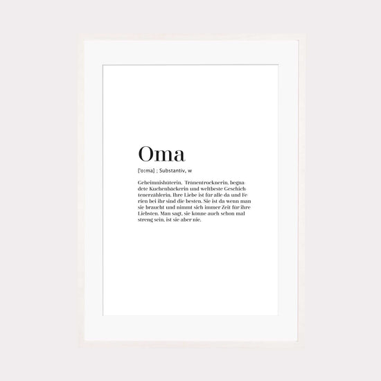 Print personalisierbar | Oma - Worterklärung Definition à la Duden