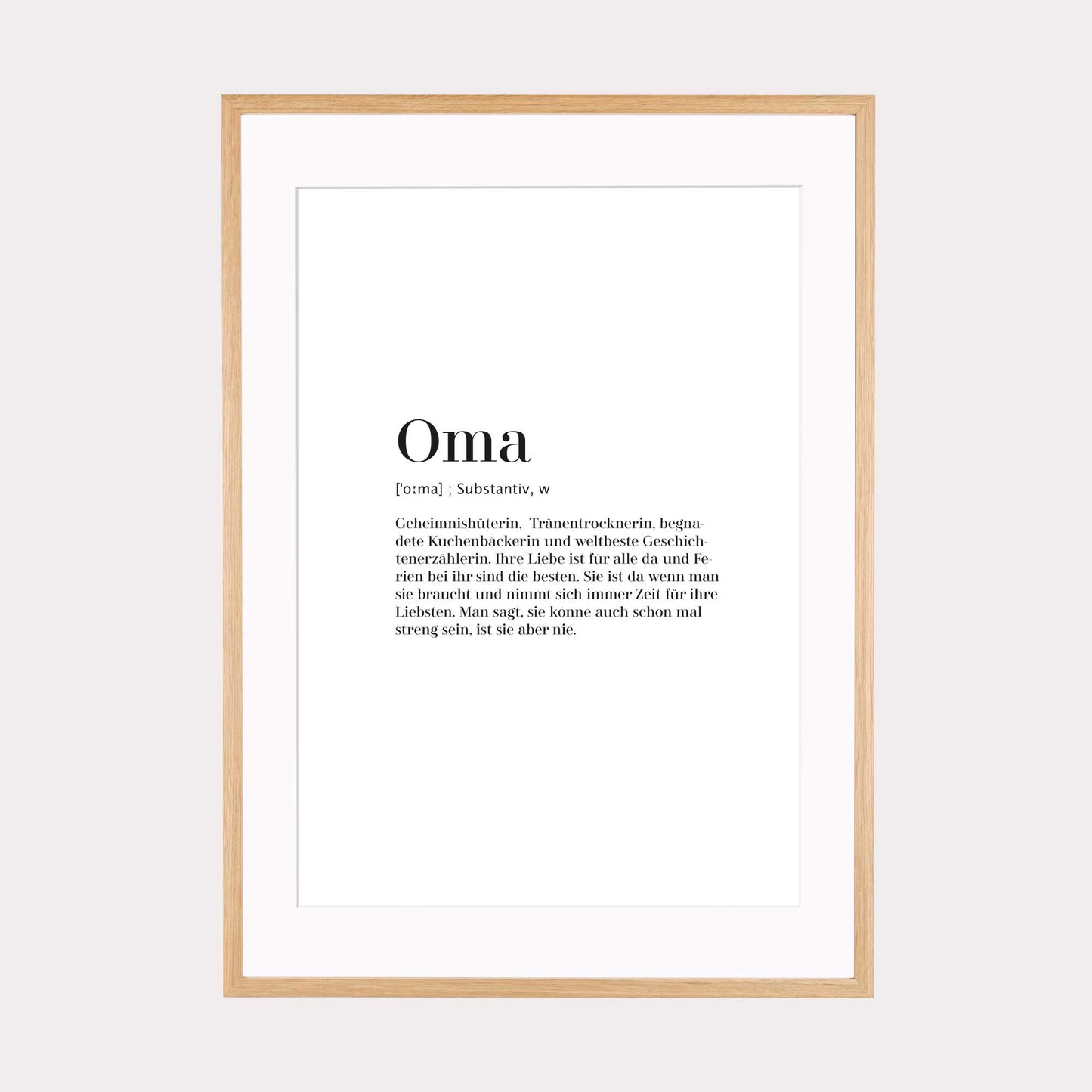 Print personalisierbar | Oma - Worterklärung Definition à la Duden