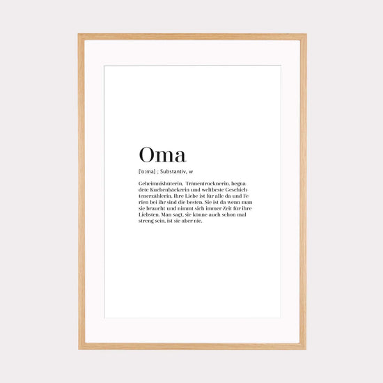 Print personalisierbar | Oma - Worterklärung Definition à la Duden