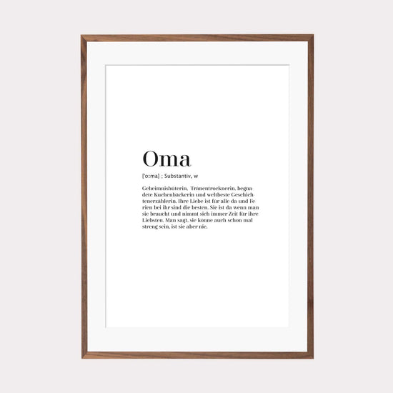 Print personalisierbar | Oma - Worterklärung Definition à la Duden