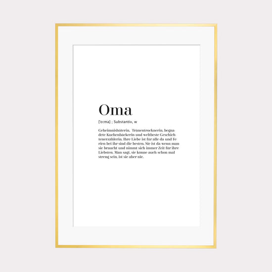 Print personalisierbar | Oma - Worterklärung Definition à la Duden