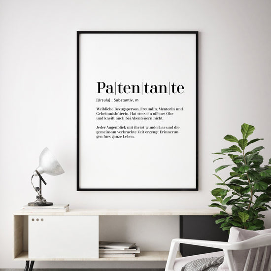 Print personalisierbar | Patentante - Worterklärung Definition