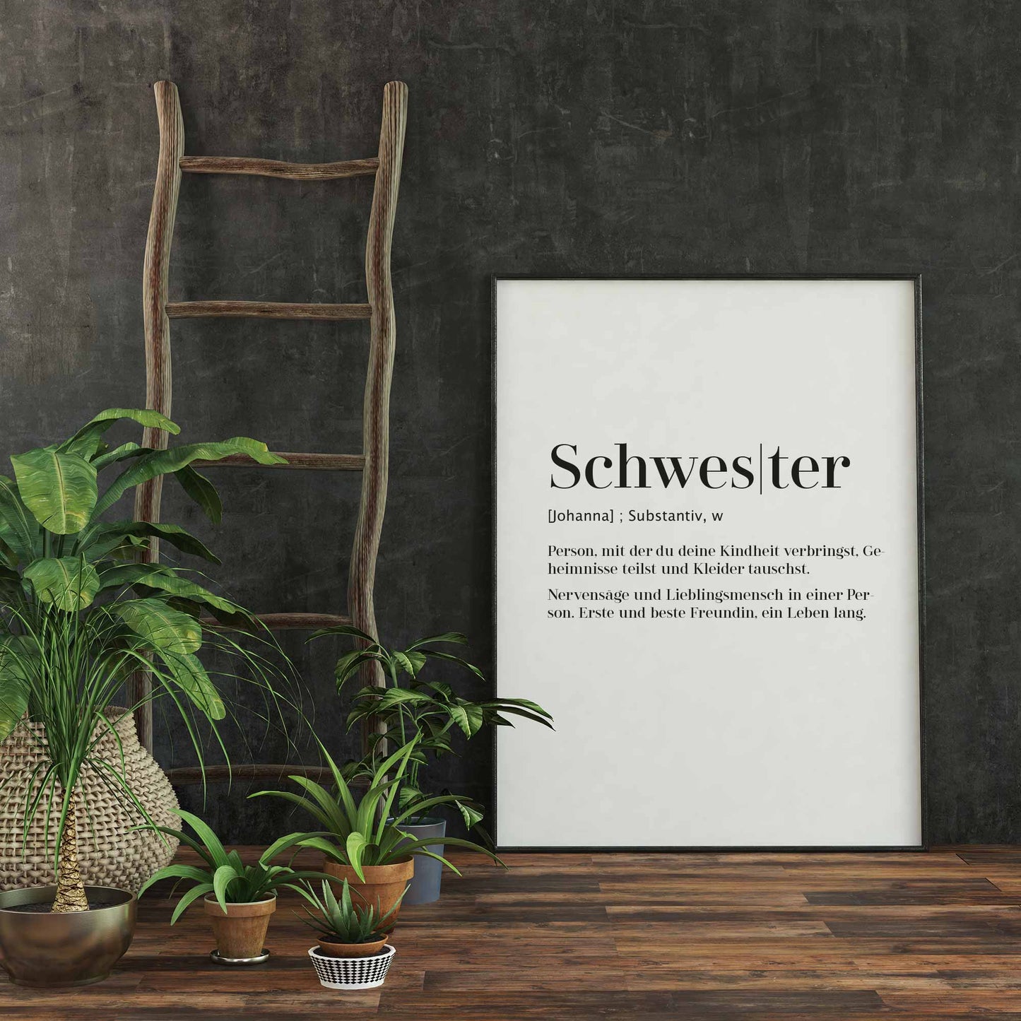 Art Print | Schwester - Worterklärung Definition à la Duden