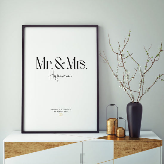 Print personalisierbar | Mr. Mrs. - Hochzeit