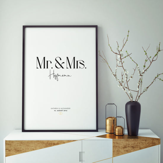 Print personalisierbar | Mr.  Mrs.  - Hochzeitspaar