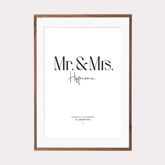 Print personalisierbar | Mr.  Mrs.  - Hochzeitspaar