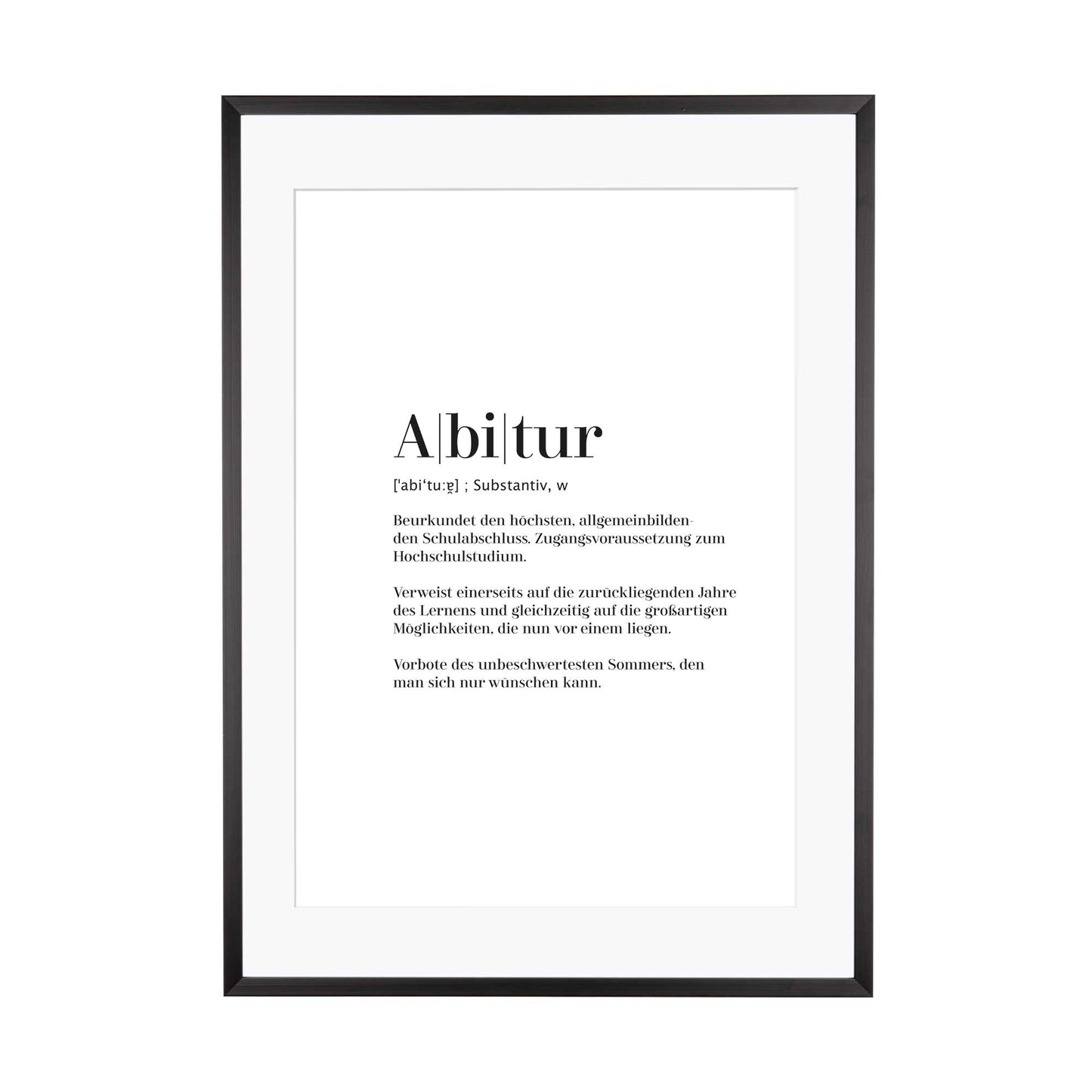 Art Print | Abitur - Worterklärung Definition à la Duden