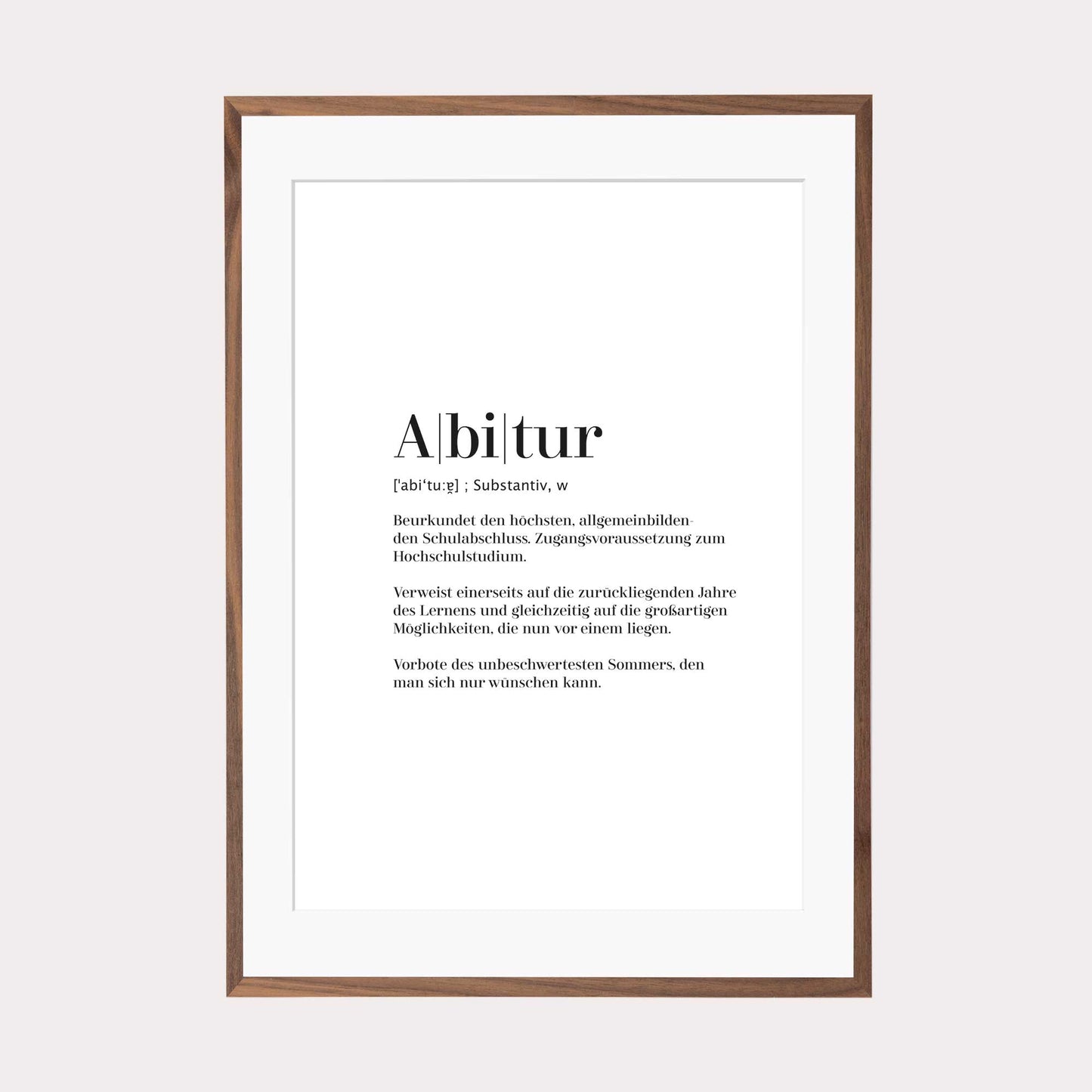 Art Print | Abitur - Worterklärung Definition à la Duden