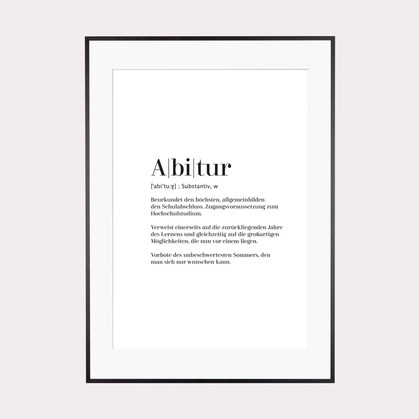 Art Print | Abitur - Worterklärung Definition à la Duden