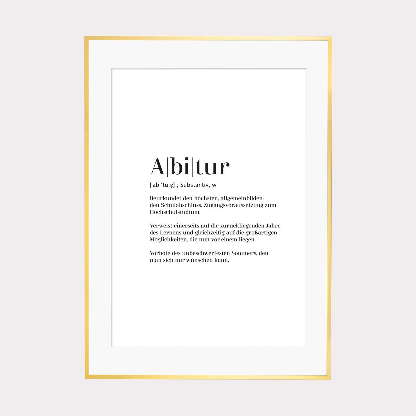 Art Print | Abitur - Worterklärung Definition à la Duden