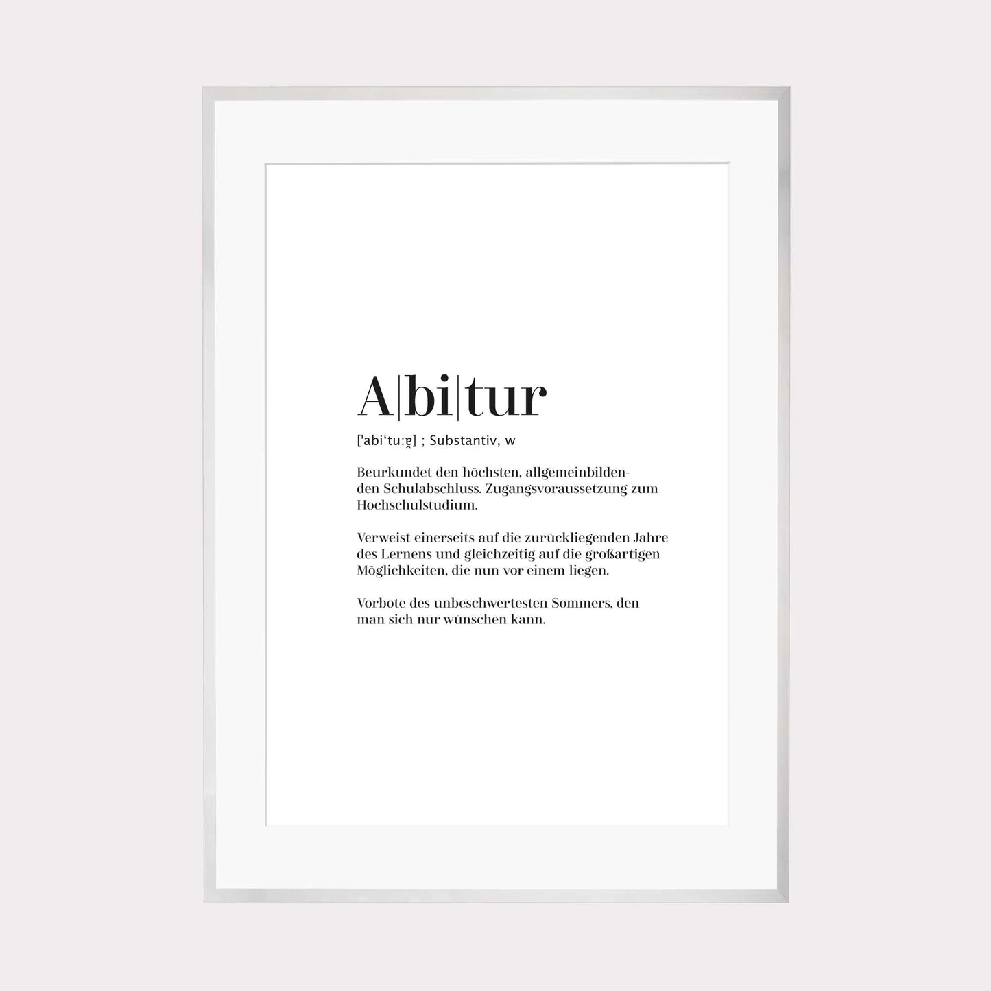 Art Print | Abitur - Worterklärung Definition à la Duden