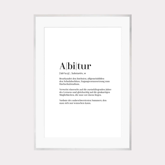 Art Print | Abitur - Worterklärung Definition à la Duden