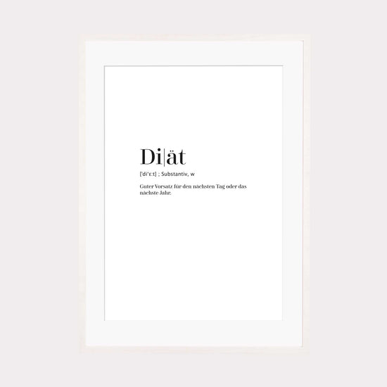 Art Print | Diät - Worterklärung Definition à la Duden