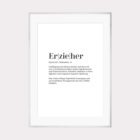 Art Print | Erzieher - Worterklärung Definition à la Duden