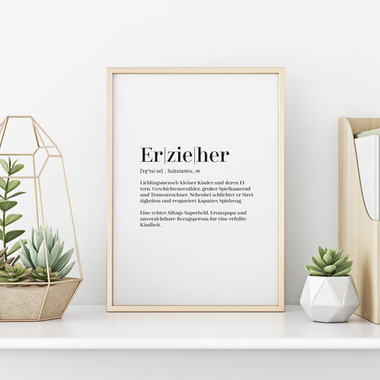 Art Print | Erzierher - Worterklärung Definition à la Duden