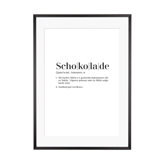 Art Print | Schokolade - Worterklärung Definition à la Duden