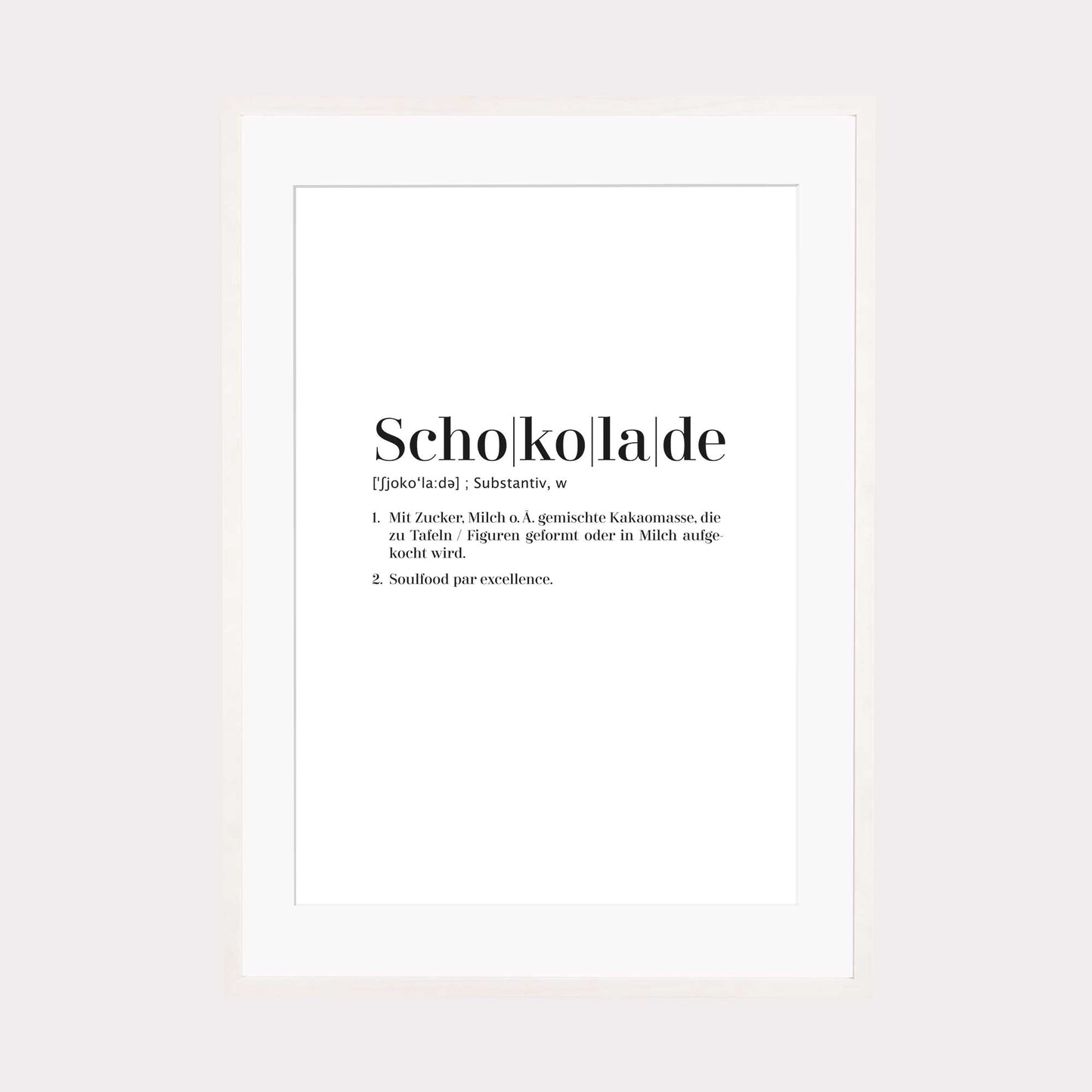 Art Print | Schokolade - Worterklärung Definition à la Duden
