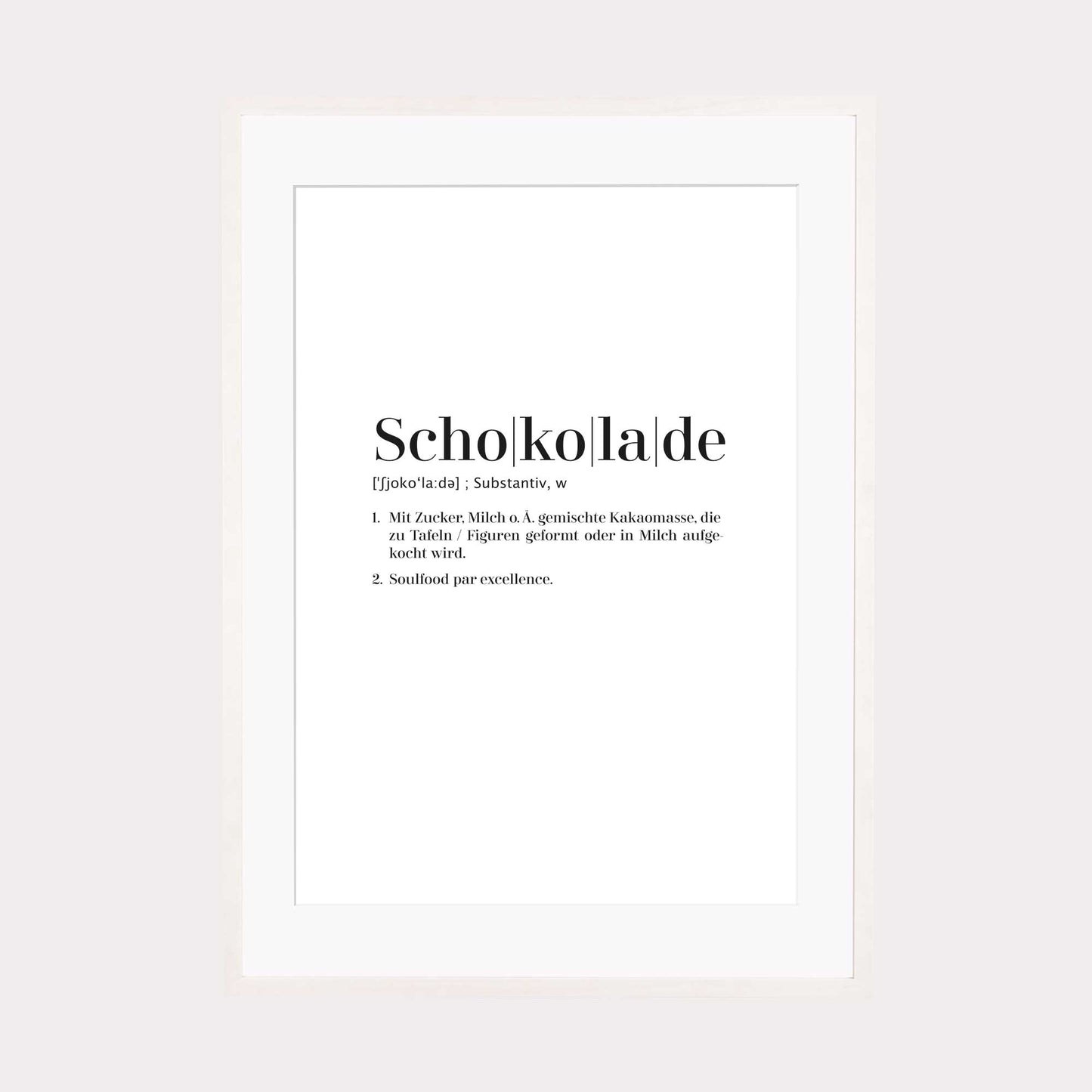 Art Print | Schokolade - Worterklärung Definition à la Duden