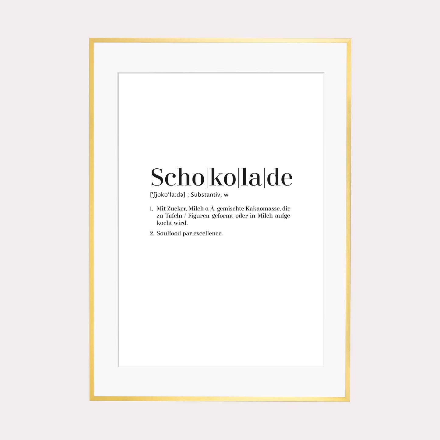 Art Print | Schokolade - Worterklärung Definition à la Duden