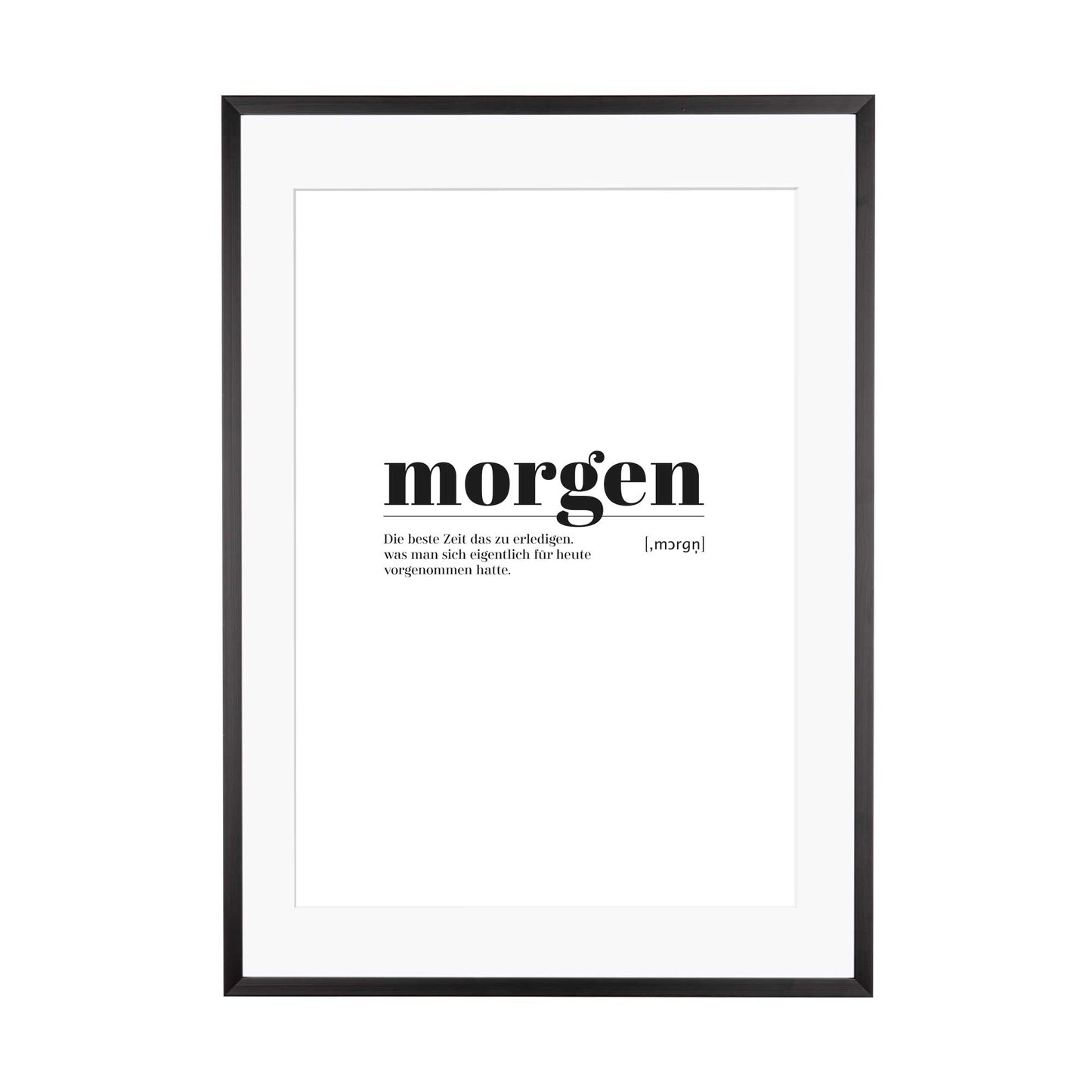 Art Print | morgen - Worterklärung Definition à la Duden