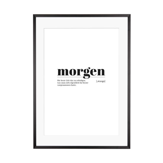 Art Print | morgen - Worterklärung Definition à la Duden