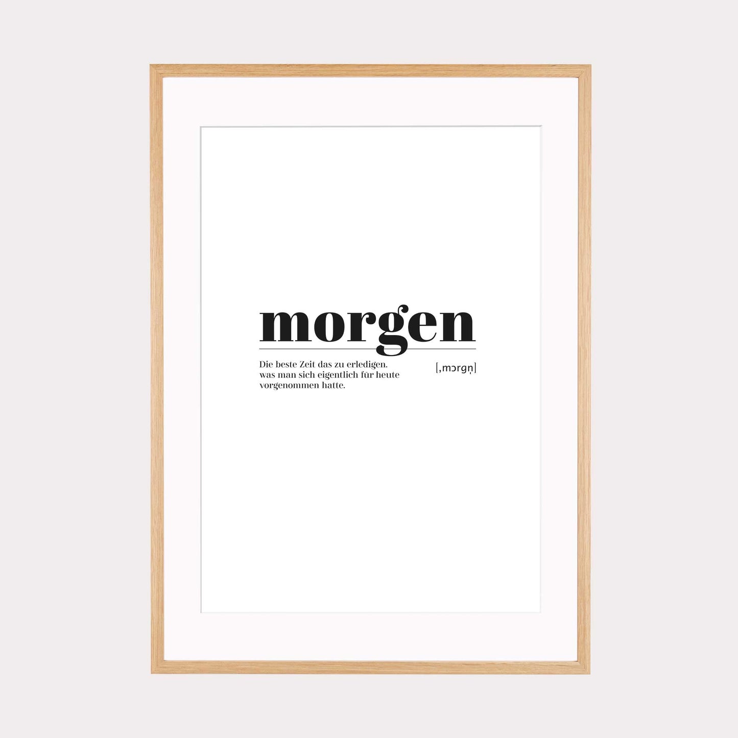 Art Print | morgen - Worterklärung Definition à la Duden