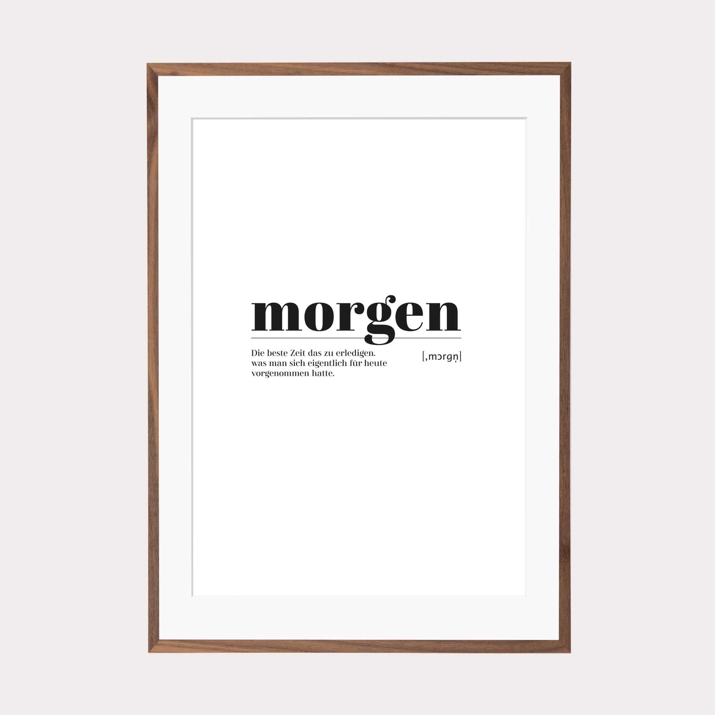 Art Print | morgen - Worterklärung Definition à la Duden