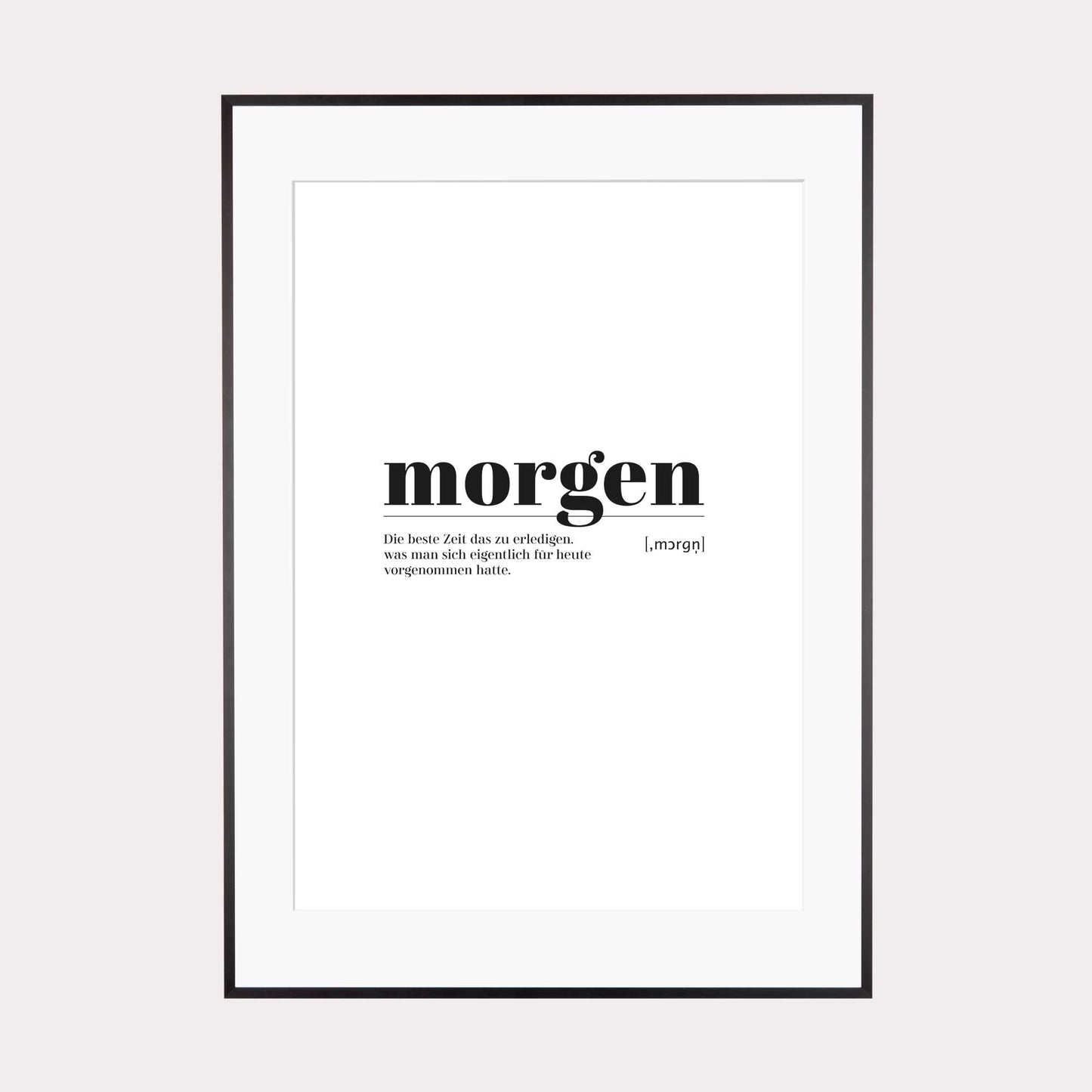 Art Print | morgen - Worterklärung Definition à la Duden