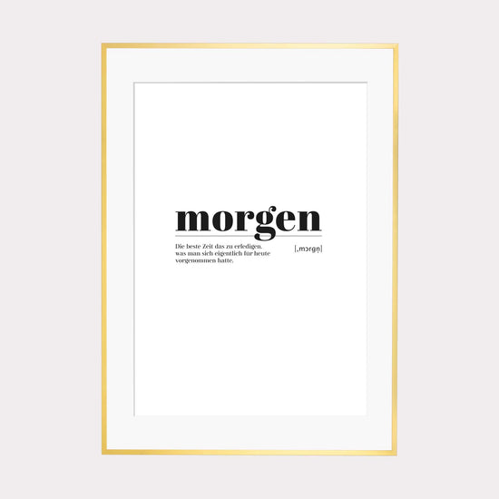 Art Print | morgen - Worterklärung Definition à la Duden