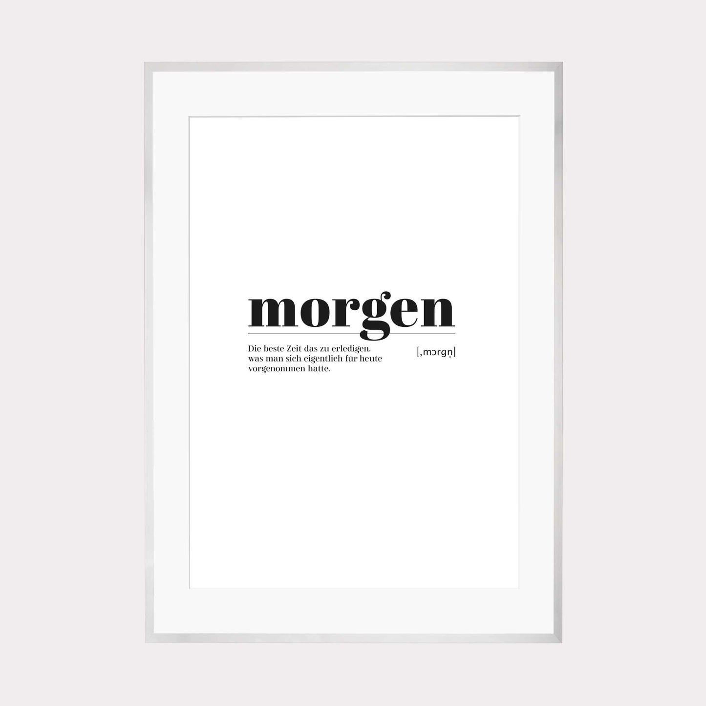 Art Print | morgen - Worterklärung Definition à la Duden