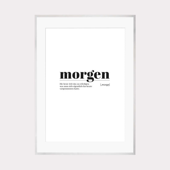 Art Print | morgen - Worterklärung Definition à la Duden