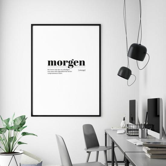 Art Print | morgen - Worterklärung Definition à la Duden