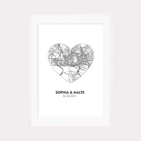 Print personalisierbar | Heart Map Koordinaten