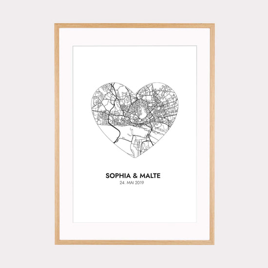 Print personalisierbar | Heart Map Koordinaten