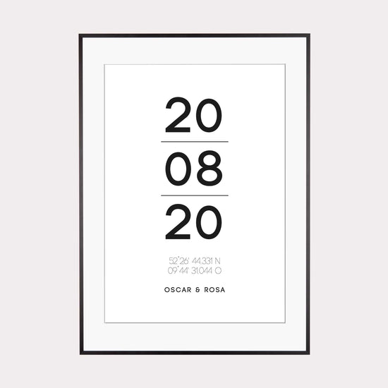 Print personalisierbar | Save The date #1 - Datum & Koordinaten