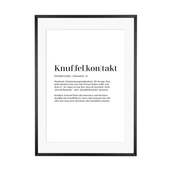 Art Print | Knuffelkontakt - Worterklärung Definition à la Duden