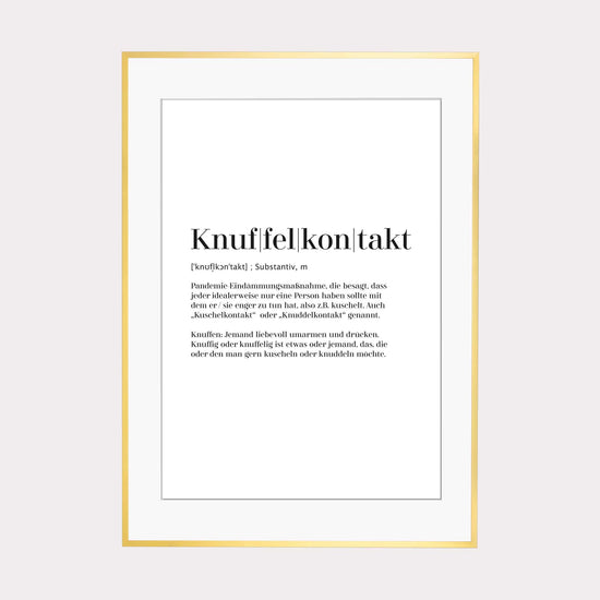 Art Print | Knuffelkontakt - Worterklärung Definition à la Duden