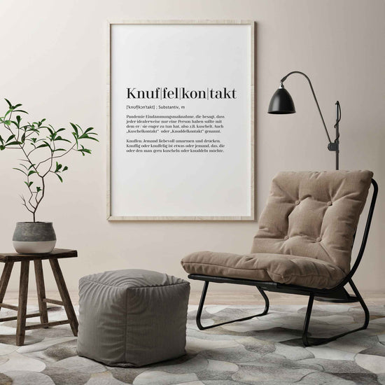 Art Print | Knuffelkontakt - Worterklärung Definition à la Duden