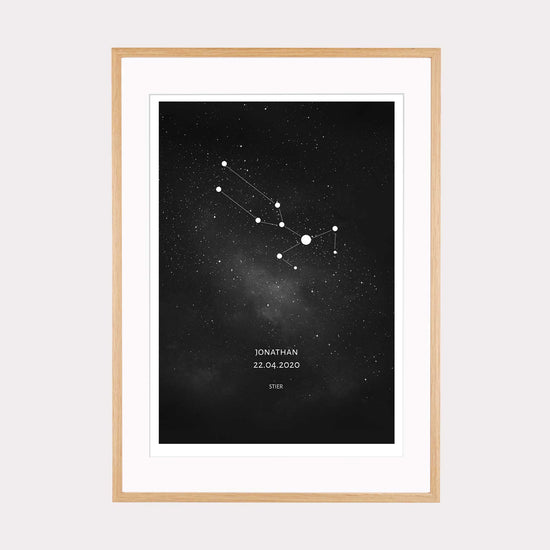 Laden Sie das Bild in den Galerie-Viewer, Print personalisierbar | Sternzeichen Stier - Sternenhimmel
