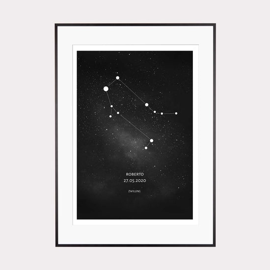 Laden Sie das Bild in den Galerie-Viewer, Print personalisierbar | Sternzeichen Zwillinge - Sternenhimmel
