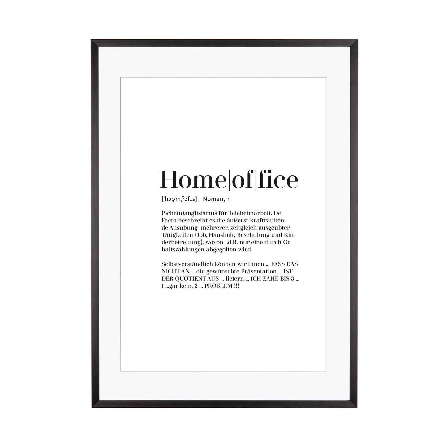 Art Print | Homeoffice - Worterklärung Definition à la Duden