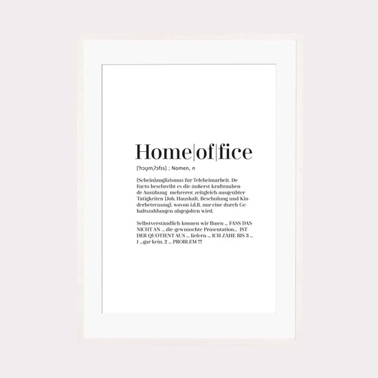 Art Print | Homeoffice - Worterklärung Definition à la Duden